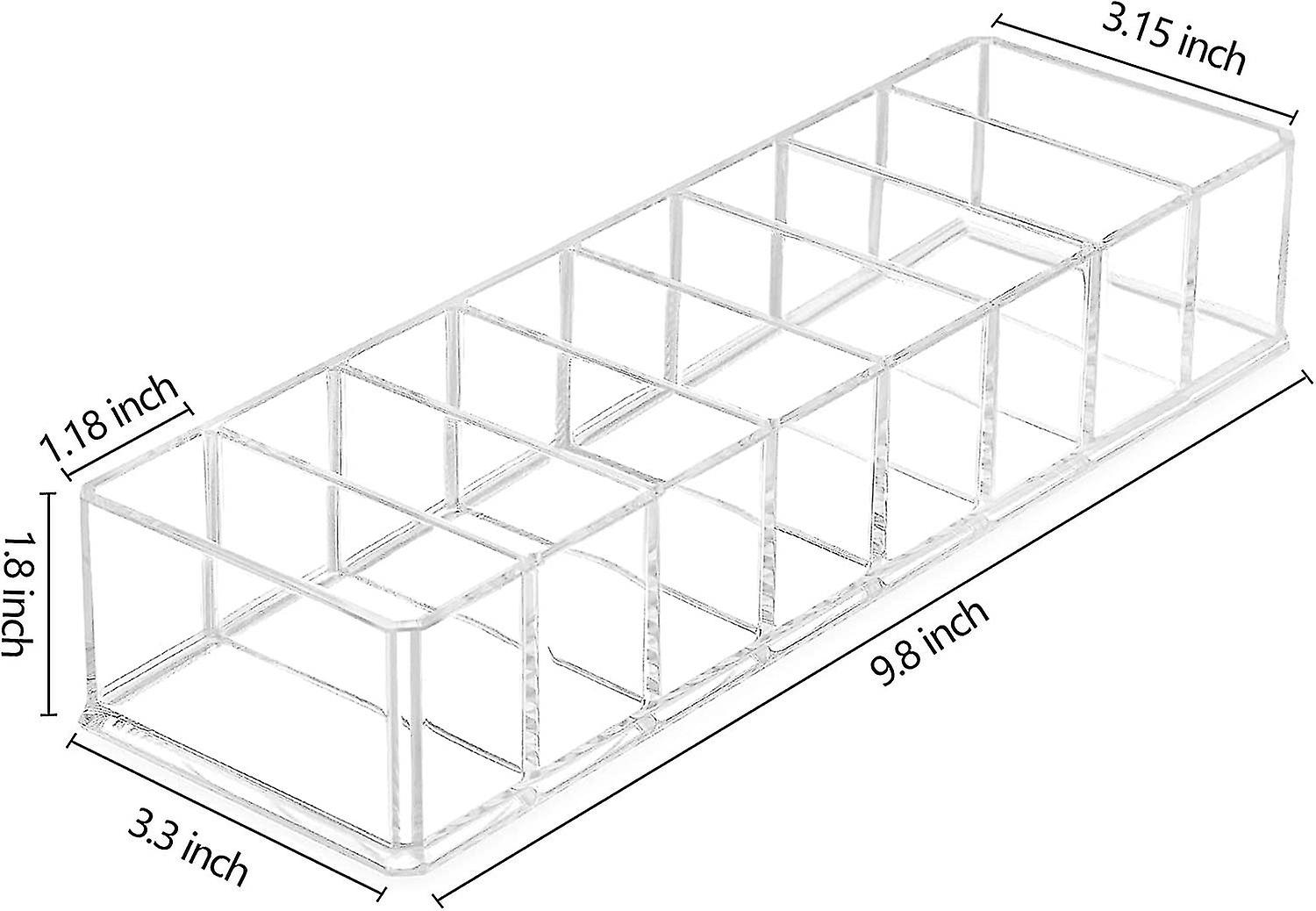 Clear Acrylic Makeup Compact Organizer 8 Spaces