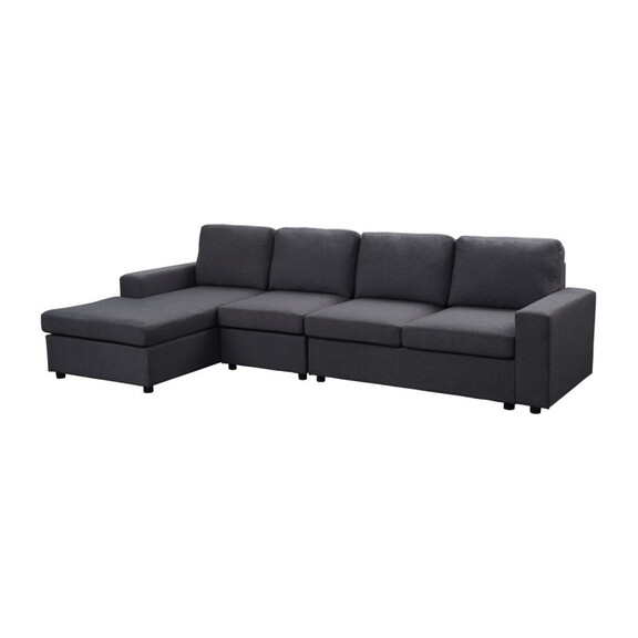 Bailey Sofa with Reversible Chaise in Dark Gray Li...