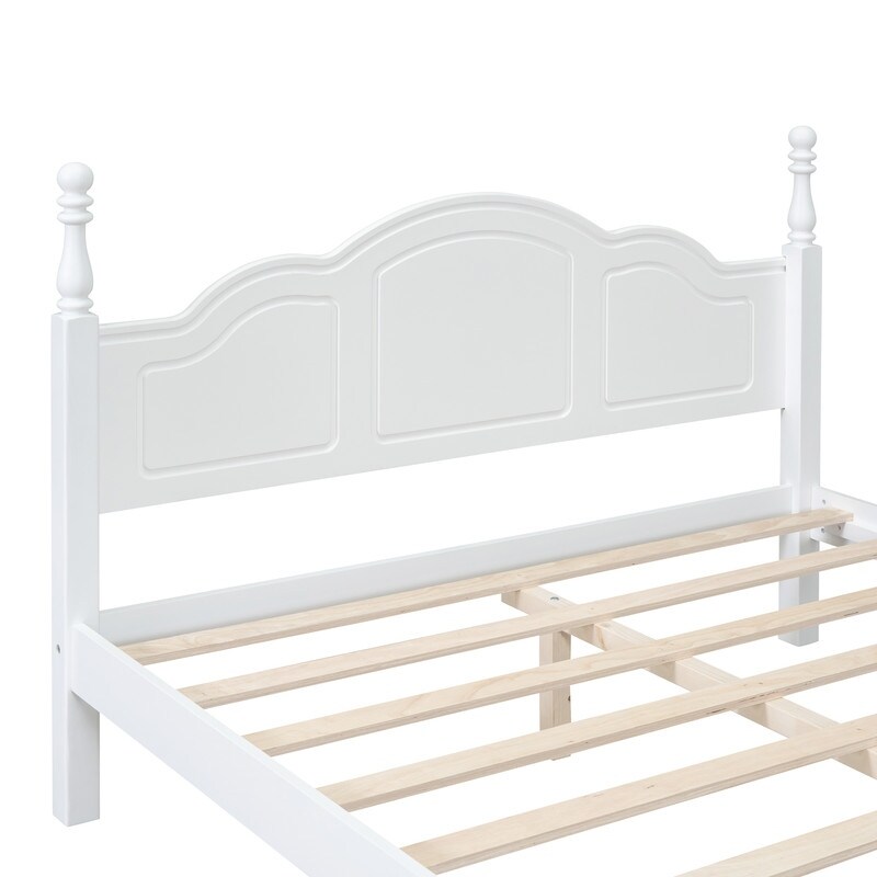 3 Pieces Bedroom Sets  Full/Queen Size Wood Platform Bed and Two Nightstands  Bed frame with Headboard