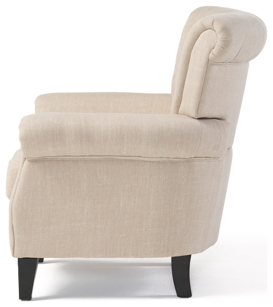 GDF Studio Solvang Indoor Tufed Fabric Club Chair   Transitional   Armchairs And Accent Chairs   by GDFStudio  Houzz