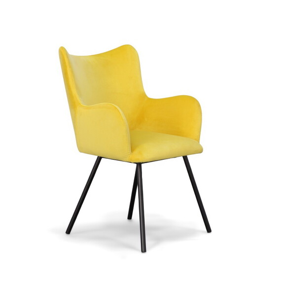 Modrest Barrett Modern Yellow Velvet Dining Chair ...