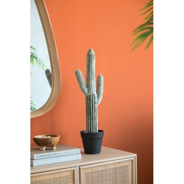 Potted Artificial Saguaro Cactus