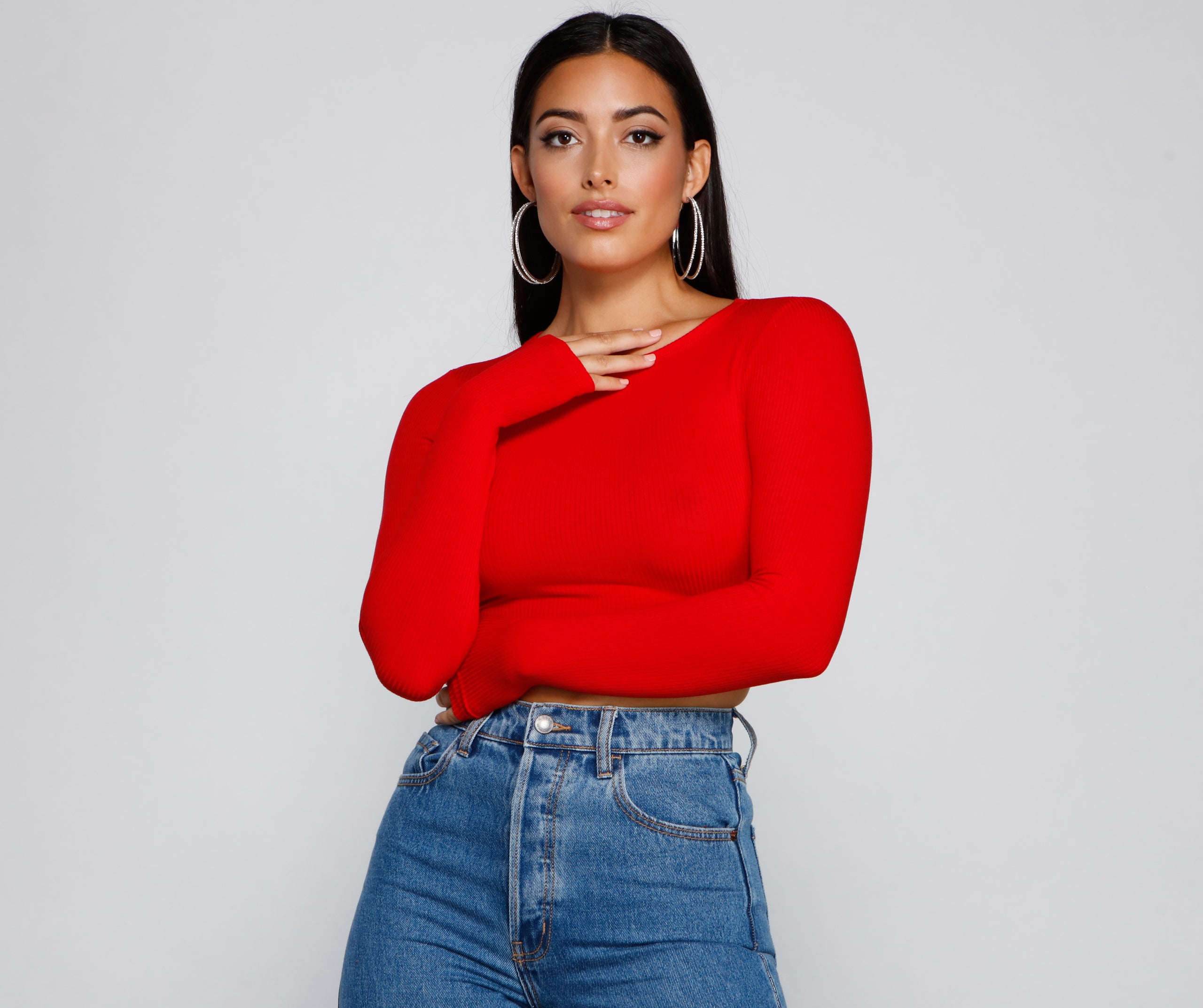 Go With It Ribbed Knit Crop Top