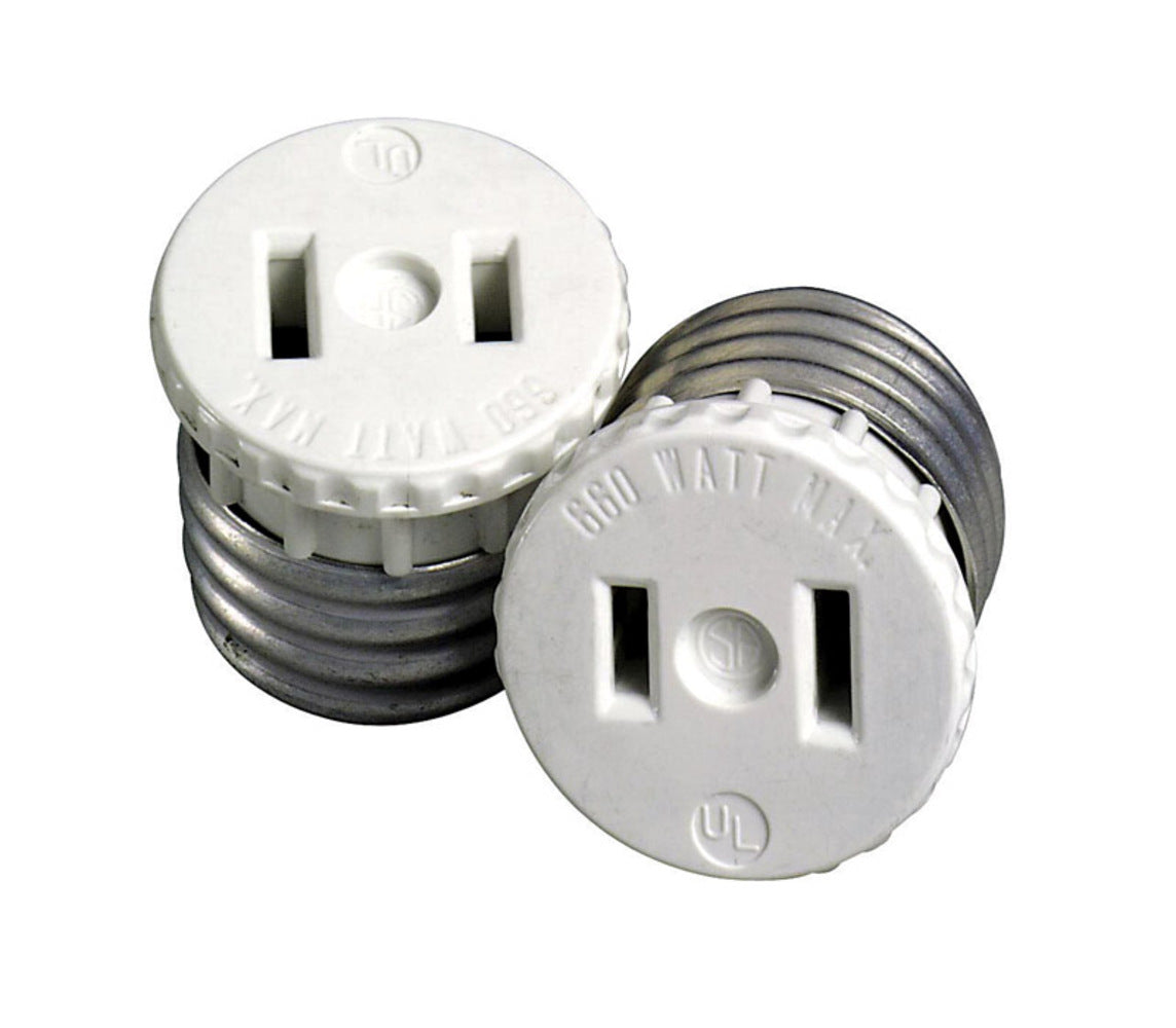 SOCKET/PLUG ADAPTR WHT