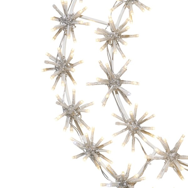 Illuminating 456 LED White Metal Snowflake Garland Light