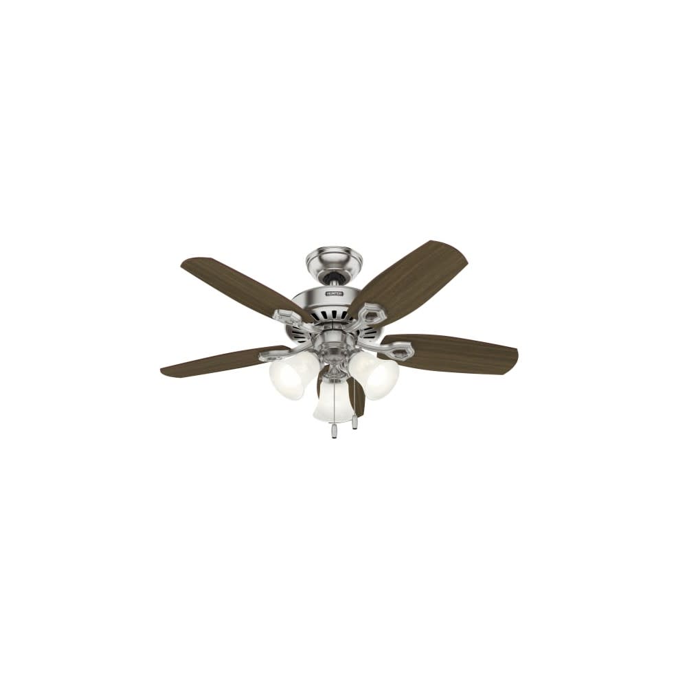 Hunter Builder Ceiling Fan 42 Brushed Nickel Brazilian Cherry ;