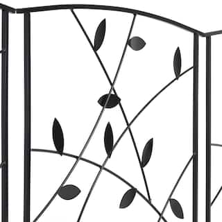 Sunnydaze Decor 32.25 in. Modern Leaves and Vines Steel Border Garden Fence -Set of 5 HBM-628