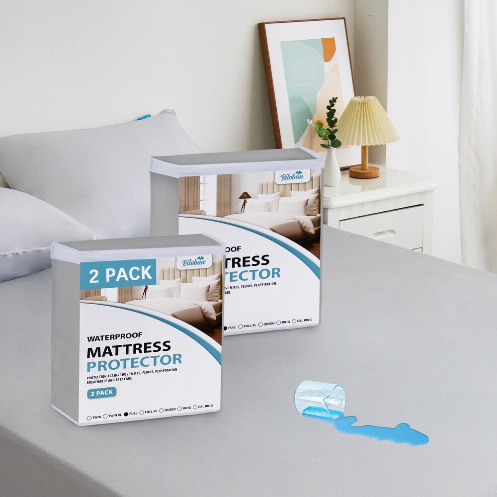 2 Pack Waterproof Mattress Protector by Biloban   White