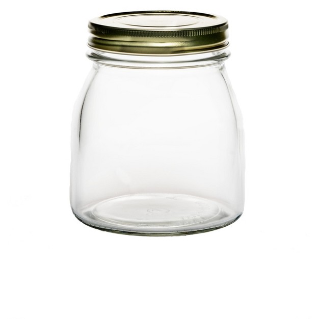 Amici Home Cantania Canning Jar Airtight Italian Made Food Storage Jar With Golden Lid