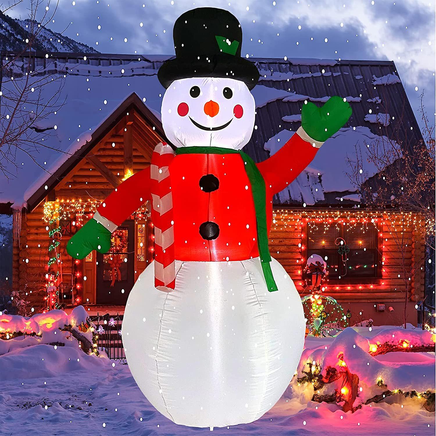 Inflatable Christmas Yard Decorations 8ft Snowman Blow Up Outdoor Decoration With Built-in Led Light For Indoor Outdoor Party Holiday Xmas Garden Lawn