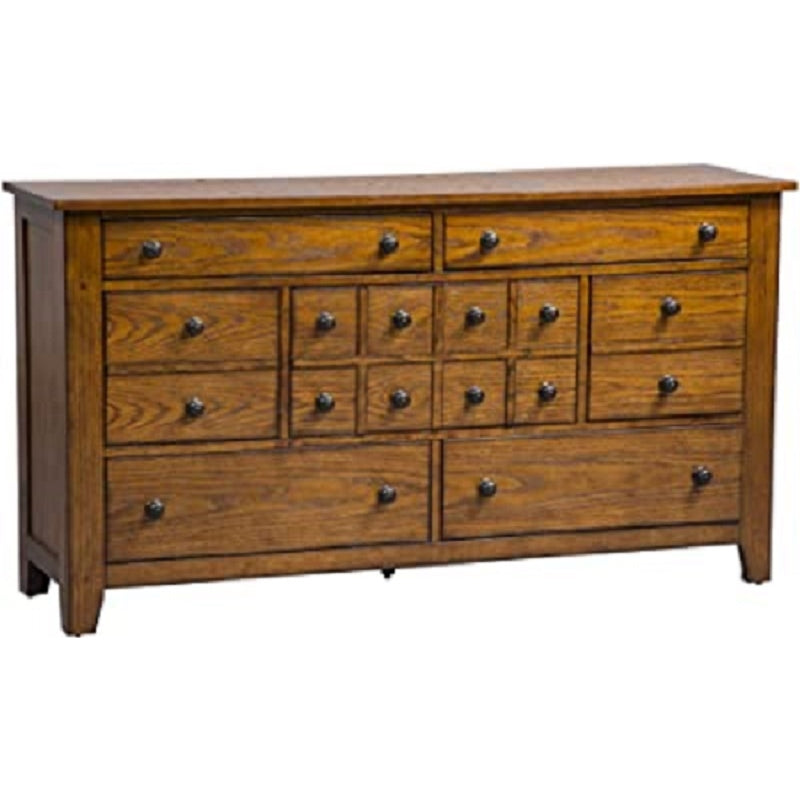 Grandpas Cabin Medium Brown 7 Drawer Dresser