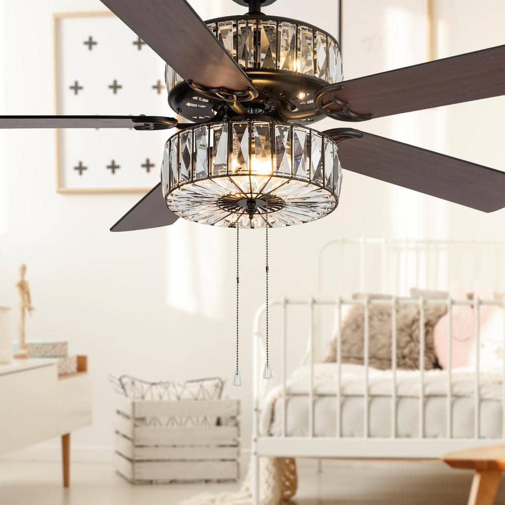 River of Goods Duchess 52 in Clear Crystal LED Ceiling Fan With Light