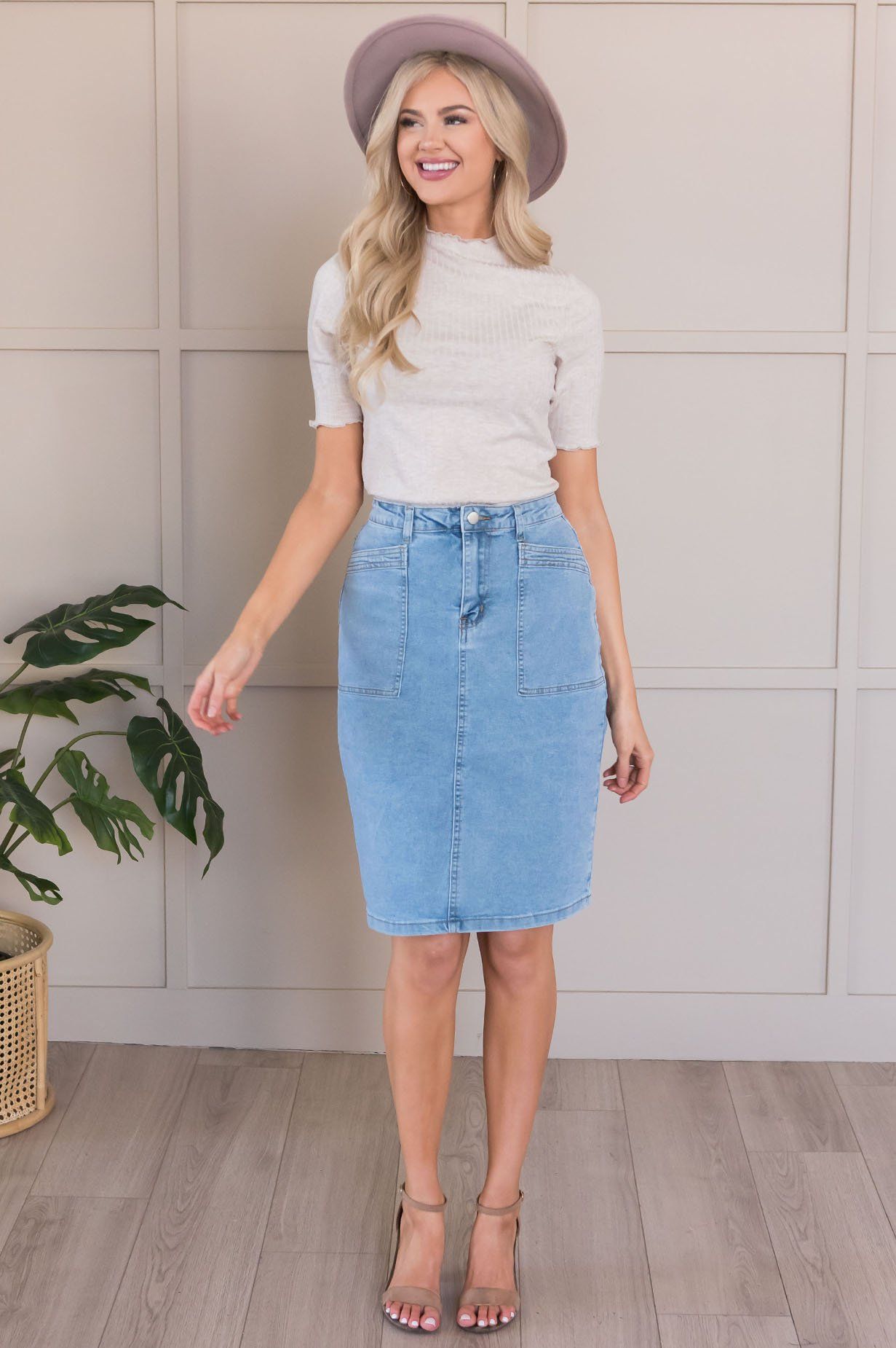 My Sweet Summer High Waisted Jean Skirt