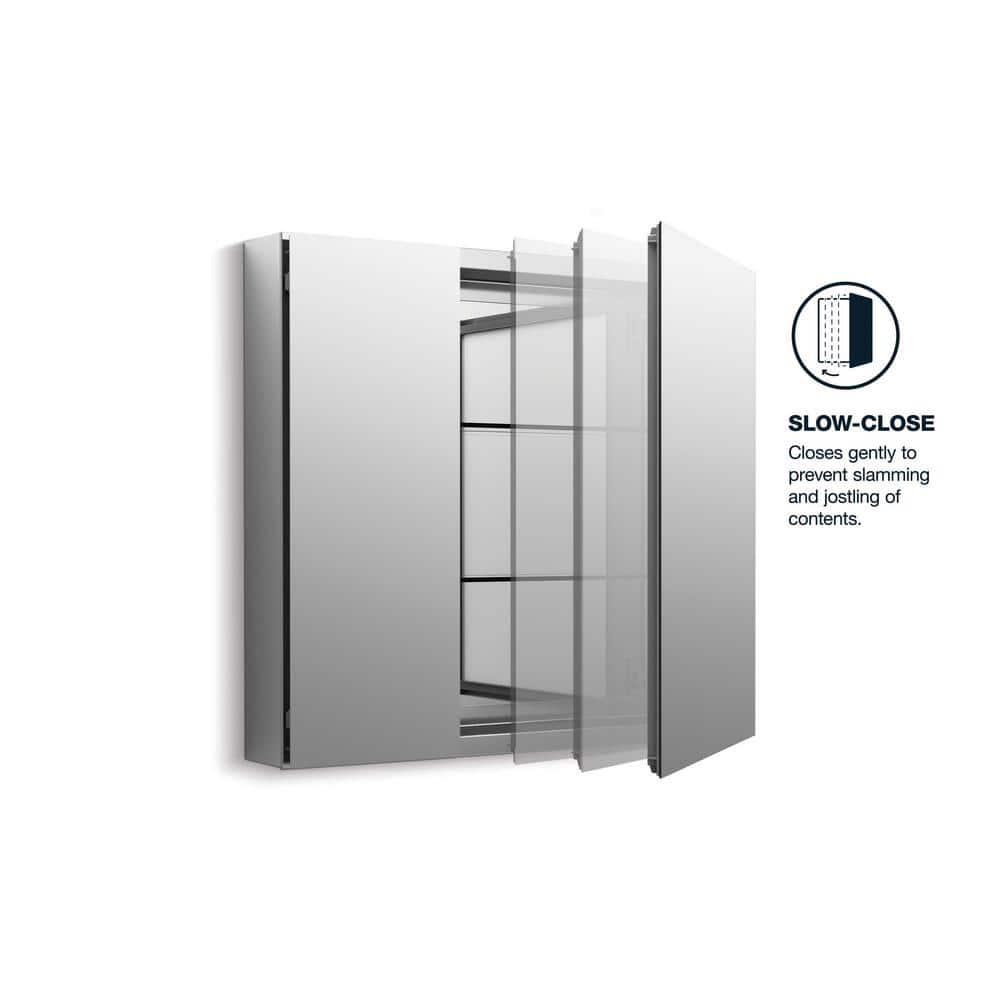 KOHLER CLC 30 in x 26 in RecessedSurface Mount Soft Close Medicine Cabinet with Mirrored Door