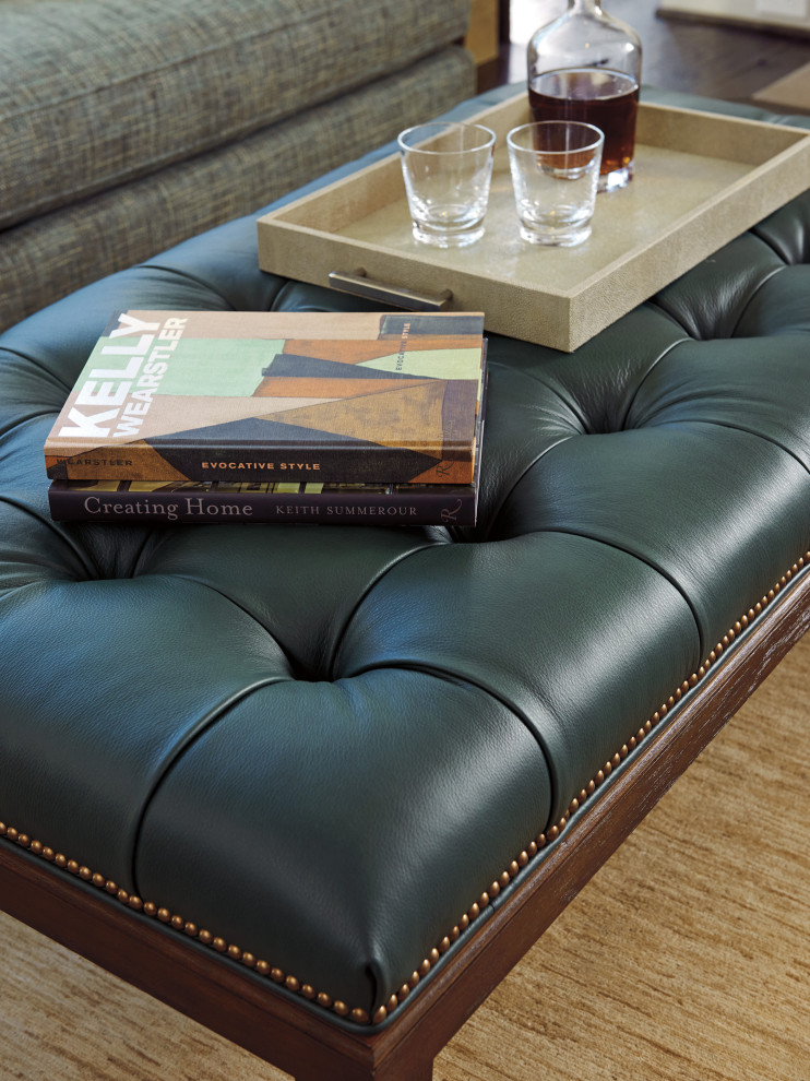 Davis Leather Ottoman   Transitional   Footstools And Ottomans   by Lexington Home Brands  Houzz