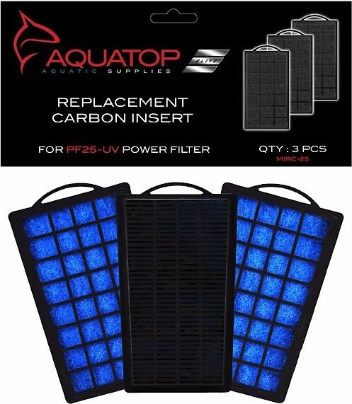 Aquatop Hang-On Back Aquarium Power Filter Replacement Carbon Cartridge， 3 count