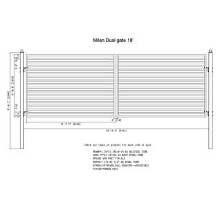 ALEKO Driveway 18 ft. x 6 ft. Black Steel Dual Swing Fence Gate DG18MILD-HD