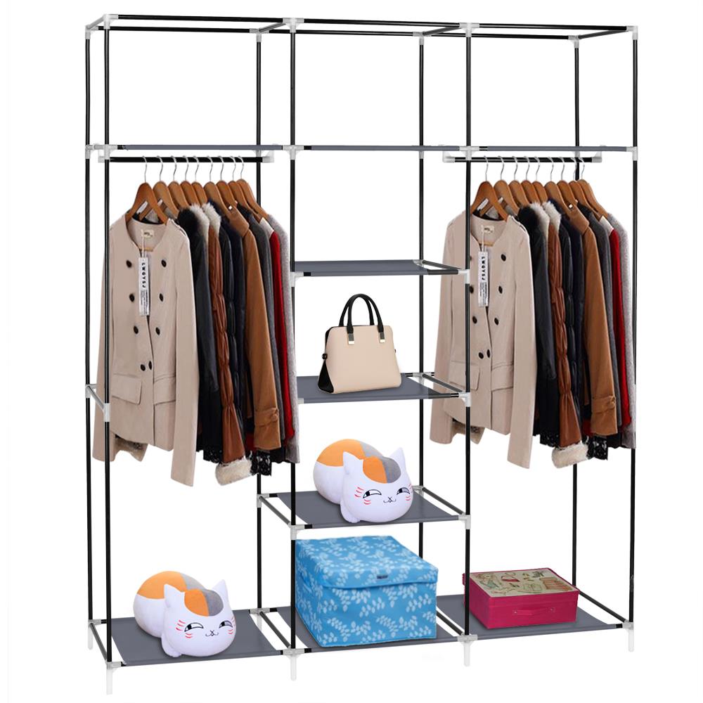 UBesGoo Wardrobe Fabric Closet Clothes Portable Storage Closet Organizer, Gray