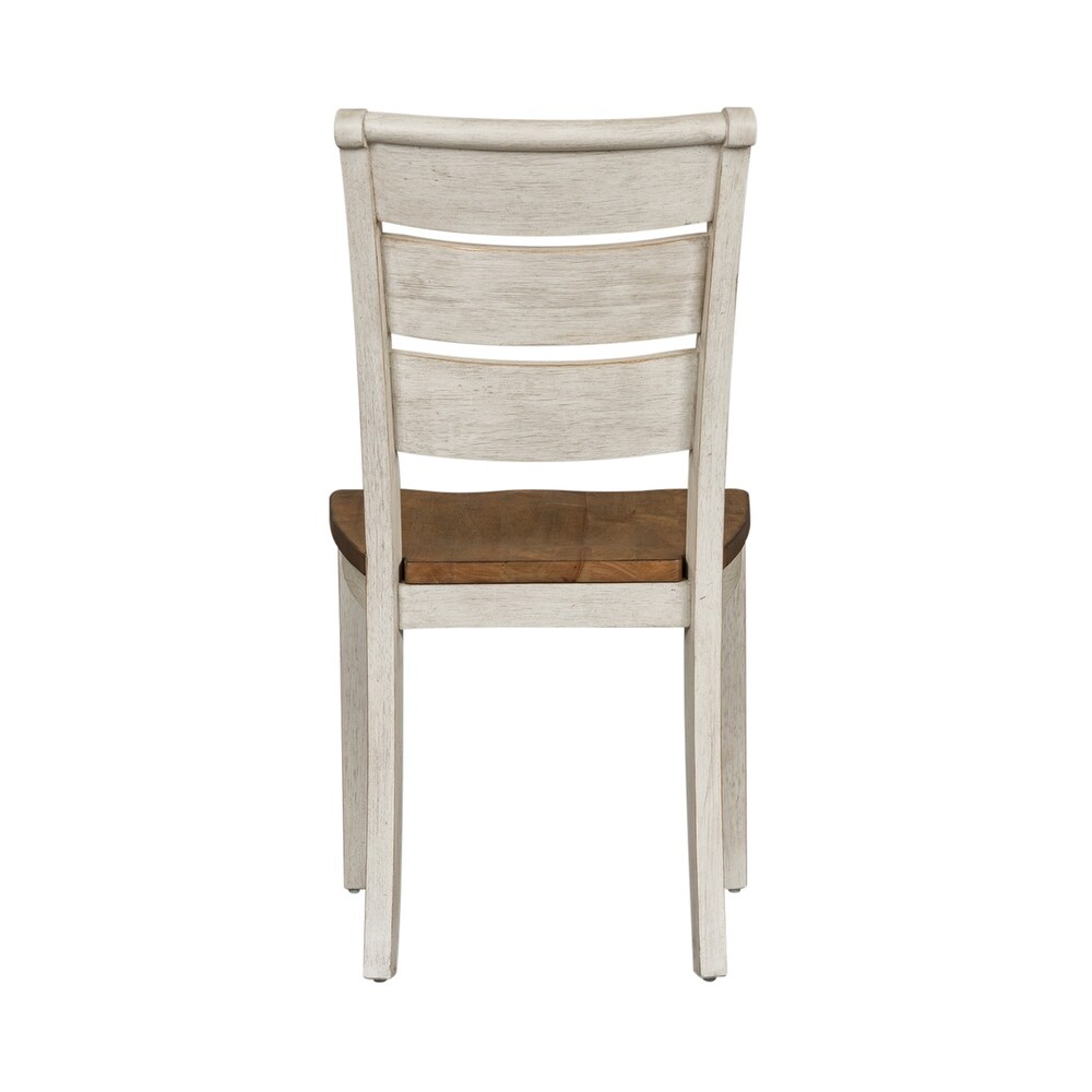 Farmhouse Reimagined Antique White Ladder Back Side Chair (Set of 2)