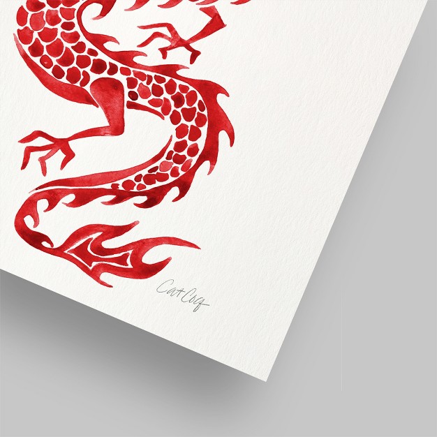 Americanflat Minimalist Animal Dragon Red By Cat Coquillette Poster