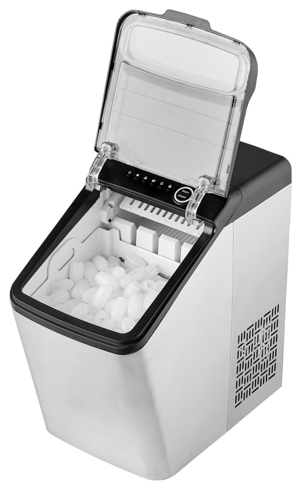 VEVOR Stainless Steel Countertop Ice Maker 33Lbs/24H Bullet Ice Cube Machine   Modern   Ice Makers   by RABBIT HORSE INC  Houzz