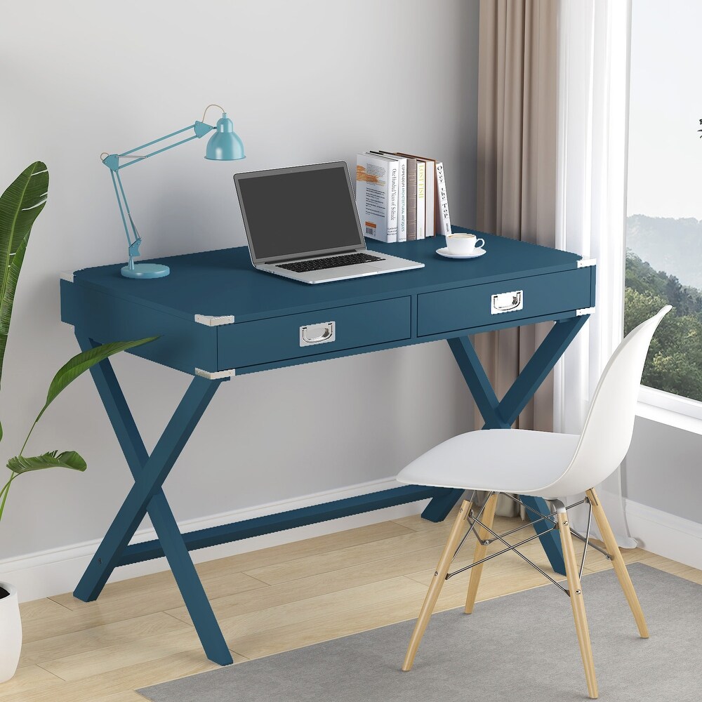 Computer Desk with Storage  Solid Wood Desk with Drawers  Modern Study Table for Home Office Small Writing