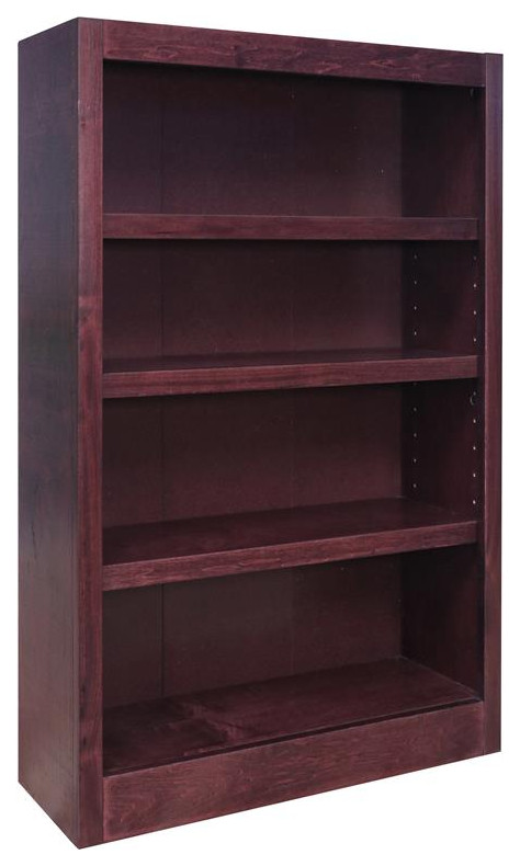 Traditional 48 quotTall 4 Shelf Wood Bookcase in Cherry   Transitional   Bookcases   by Homesquare  Houzz