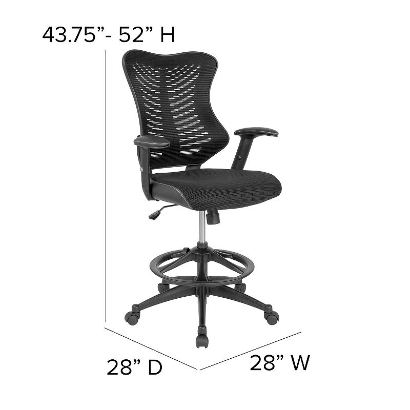 Flash Furniture Waylon High Back Drafting Desk Chair