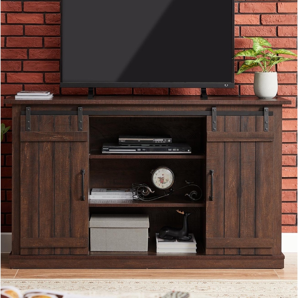 Bli 54 inch Sliding Barn Door TV Stand   60 Inch