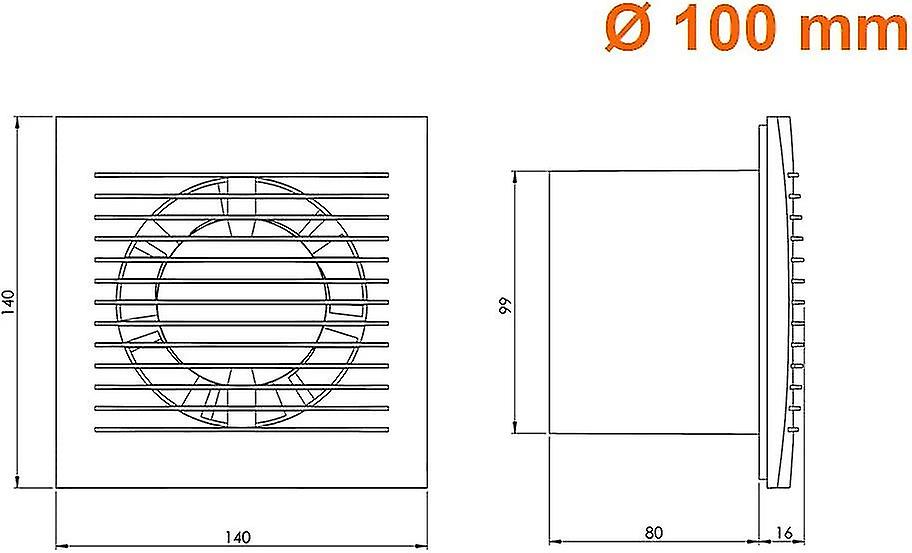 100 Mm Extractor Fan With Cable - Silent Mounted Extractor For Kitchen Bathroom Home Toilet