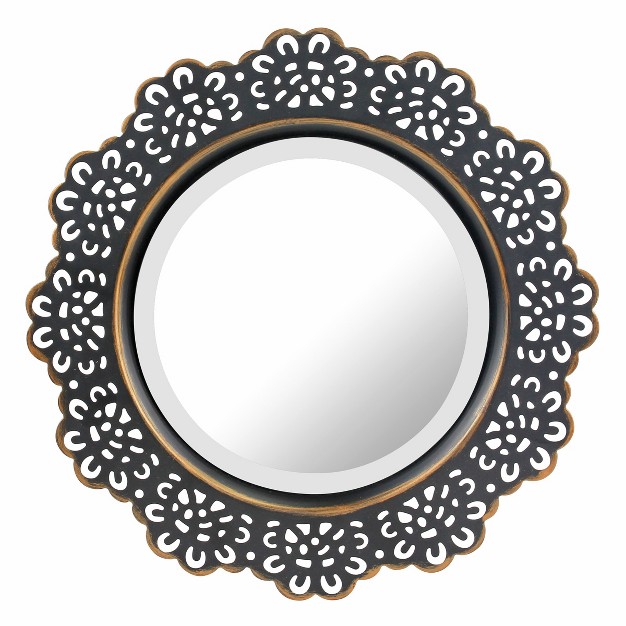 Floral Metal Lace Wall Mirror Brass Stonebriar Collection