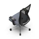 Levari Mesh/Vegan Leather Mid-Back Task Chair， Gray/Black， BIFMA Certified