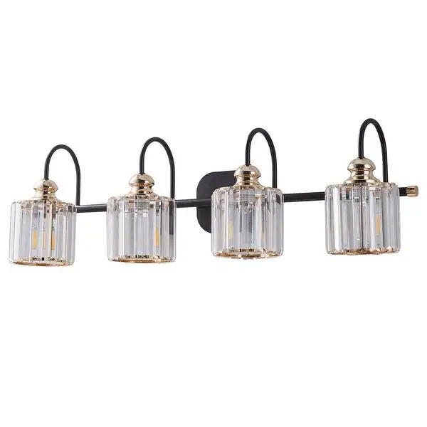 Bathroom Vanity Lights 4-Light Glass Wall Sconces with Glass Lampshades - 32