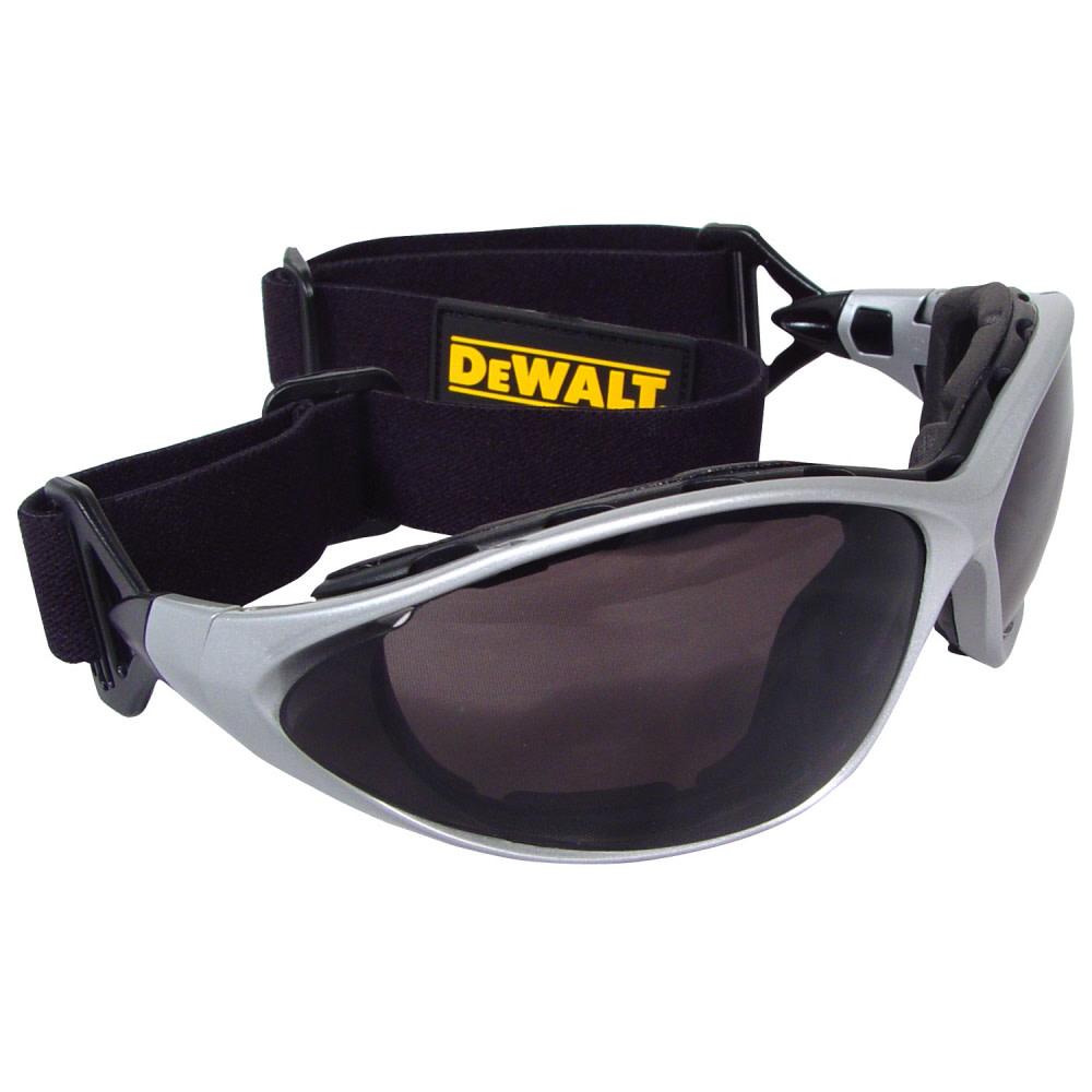 DEWALT Radians Framework Safety Glasses with Interchangeable Temples and Elastic Head Strap Smoke Lens DPG95-2D from DEWALT