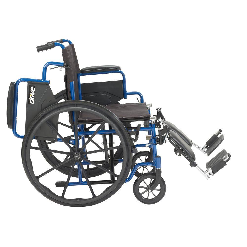 Drive Medical 20 in. Blue Streak Wheelchair with Flip Back Desk Arms and Elevating Leg Rests bls20fbd-elr