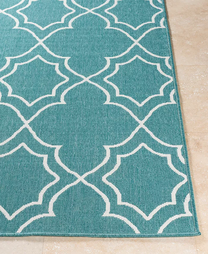 Surya Alfresco ALF-9653 Teal 3' x 5'6 Area Rug Indoor Outdoor