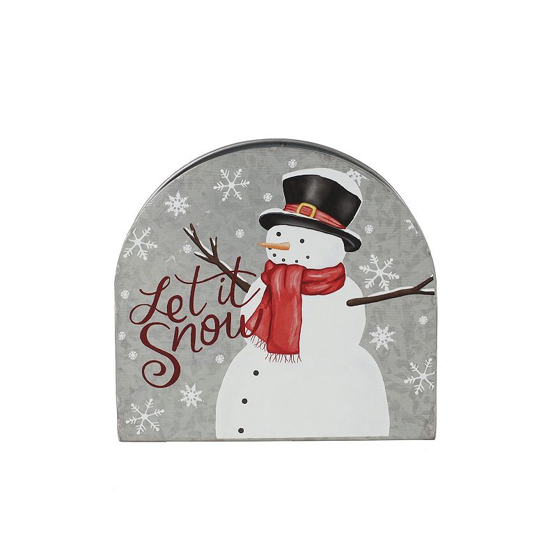 St. Nicholas Square? Snowman Galvanized Napkin Holder