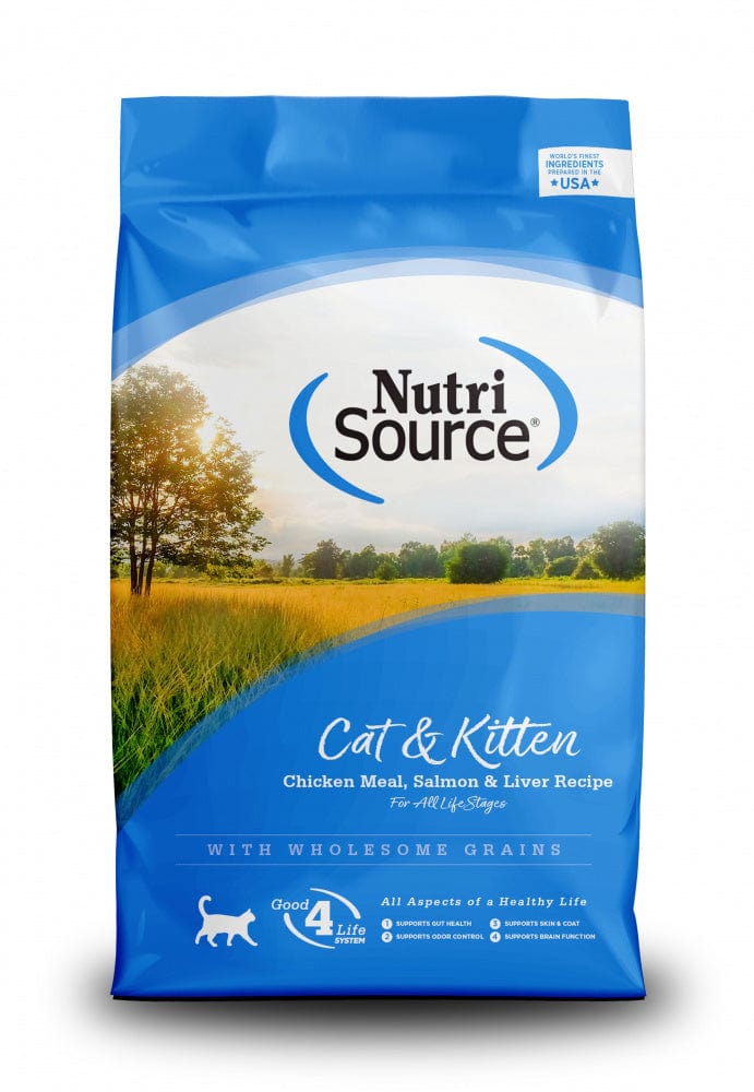 NutriSource Cat and Kitten Chicken， Salmon and Liver Dry Cat Food