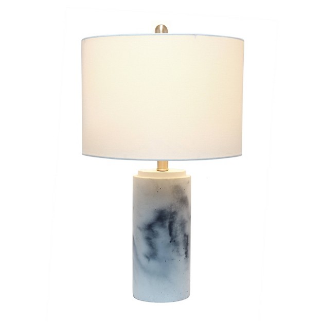 Marbleized Table Lamp With Fabric Shade White Lalia Home