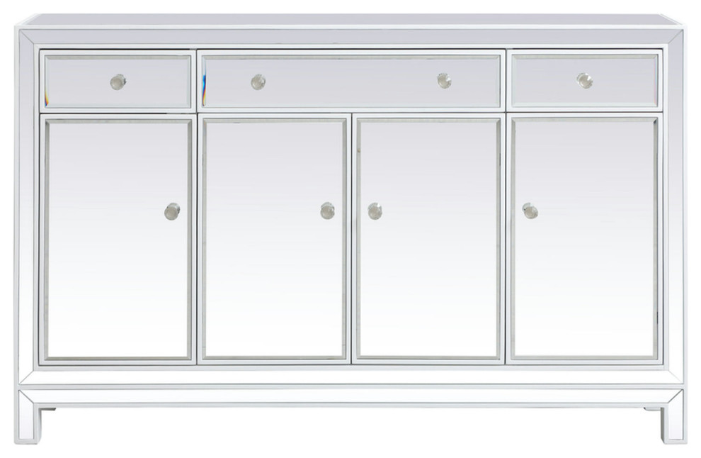 56 quotMirrored Credenza  White   Transitional   Accent Chests And Cabinets   by Kolibri Decor  Houzz