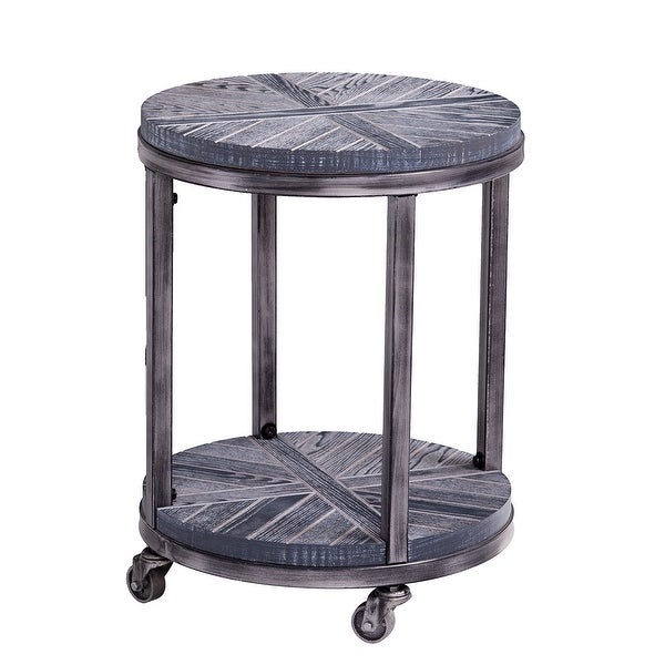 SEI Furniture Kenya Industrial Brown Wood Side Table