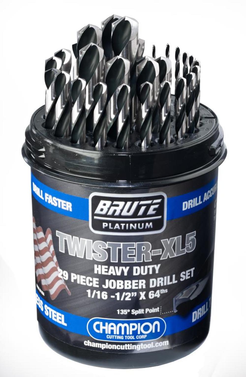 Twister 29 pc Brute Drill Set (1/16- 1/2 x 64)- Jobber