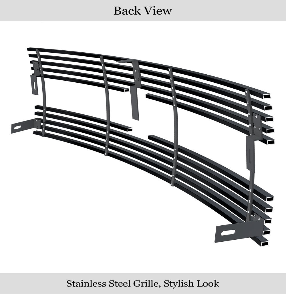 APS Compatible with Chevy Blazer 1998-2005 and 98-04 S-10 Horizontal Bar Main Upper Stainless Steel Black Horizontal Billet Grille Insert C85044J