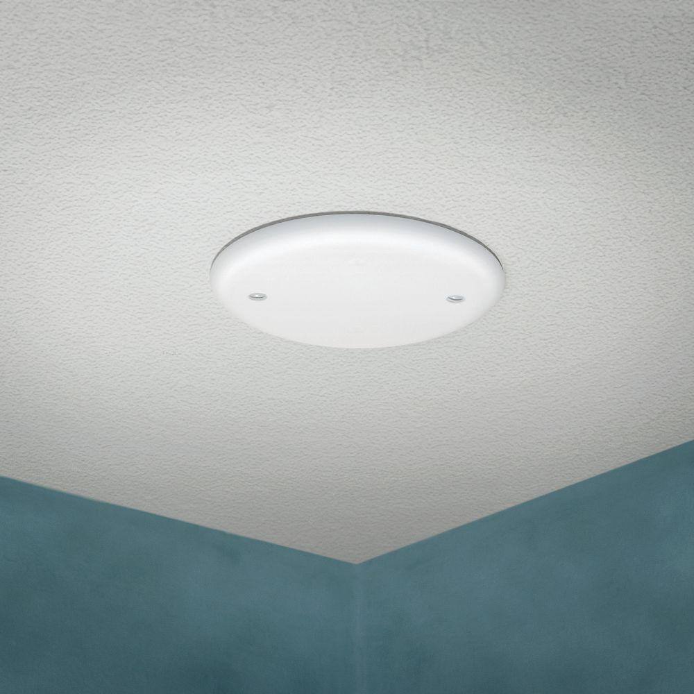 Carlon 4 in. White Non-Metallic Round Blank Ceiling Box Cover CPC4WH