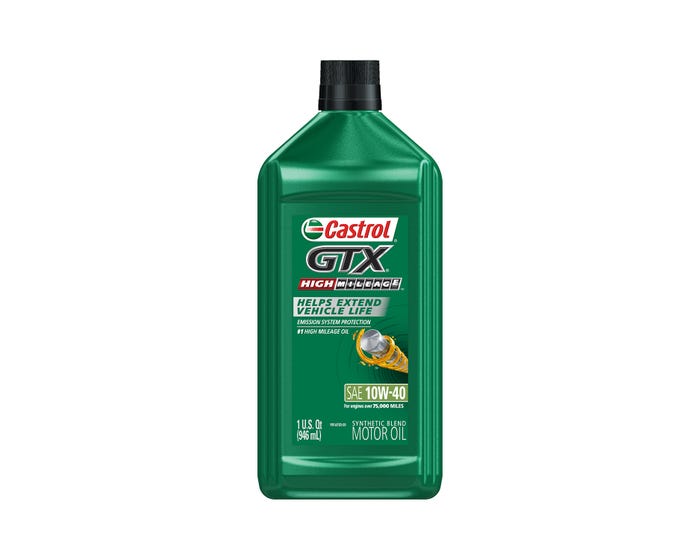 Castrol GTX High Mileage 10W-40 Motor Oil， 1 Quart - 149D7B