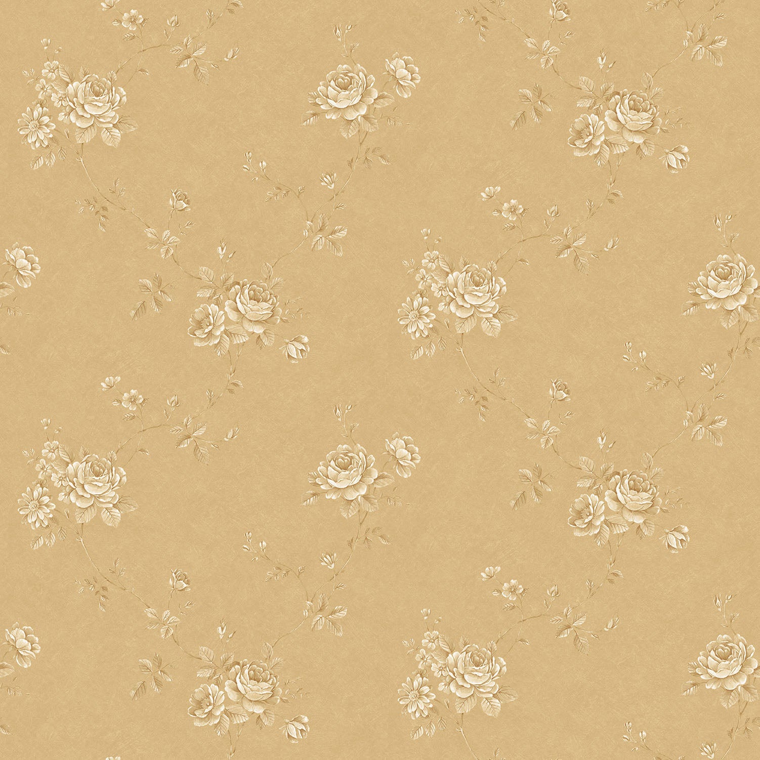 Rose Trail Gold Wallpaper from the Palazzo Collection