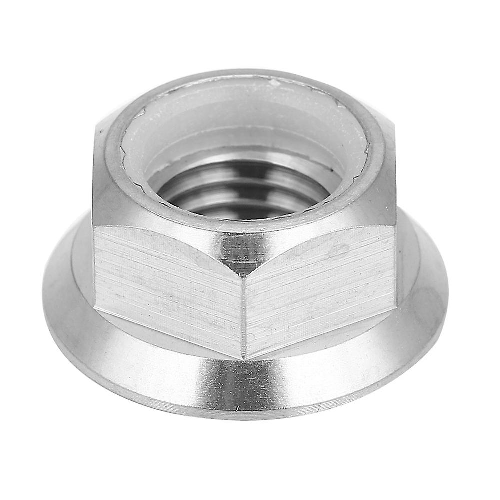 1pc M5 M6 M8 M10 M14 Titanium Alloy Flange Lock Nut For Bicycle Motorcycle (m10x1.25)