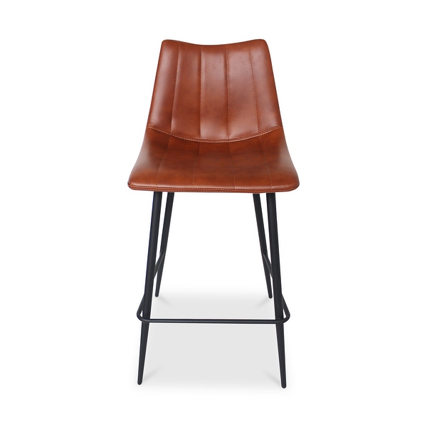 Aurelle Home Alaina Modern Leather Counter Stool (Set of 2) - 18 x 20 x 37