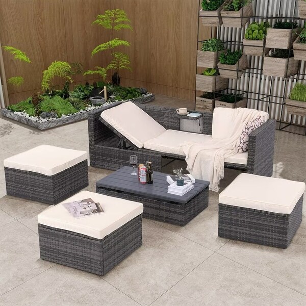 Outdoor Furniture With Plywood Coffee Table，with lift TOP Coffee Table