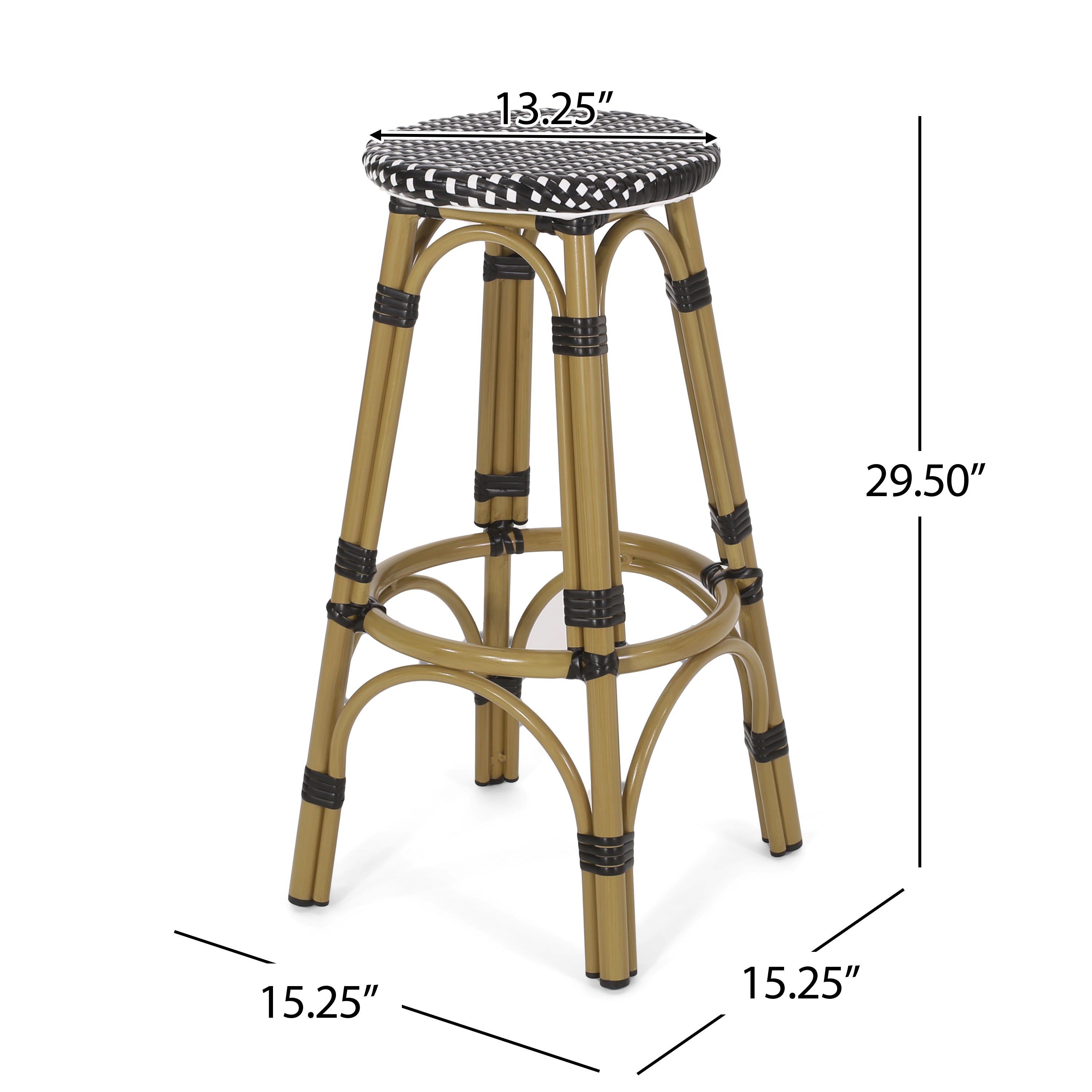 Dohney Outdoor French Aluminum 29.5 Inch Barstools, Set of 4